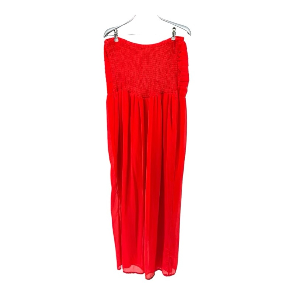 Feathers | 1X Plus Red Strapless Jumpsuit